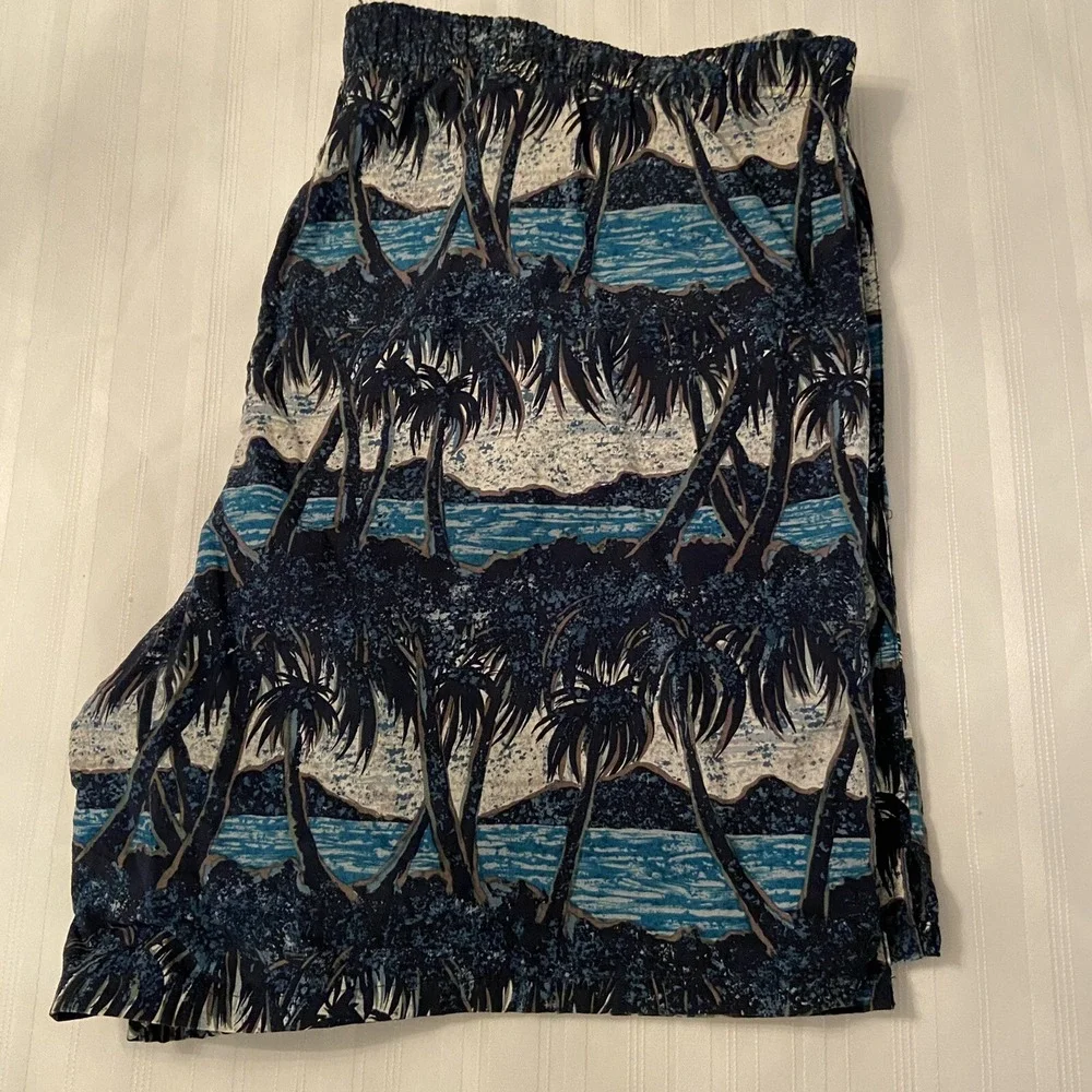 Vtg Speedo Mens‎ Swim Trunks L Hawaiian Mesh Lined Drawstring